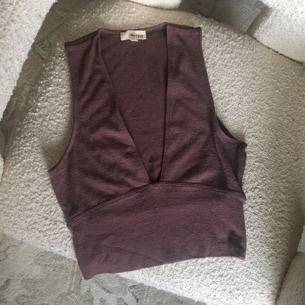 Aritzia Wilfred knit crop top size XS